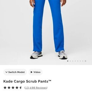 Figs Blue Kade Cargo Scrub Pants Relaxed Fit